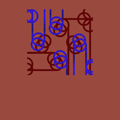 Мужской свитшот Абстракция красно-синих линий / Кирпичный – фото 3