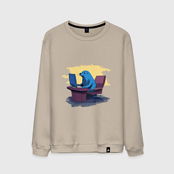 Мужской свитшот Тюлень за компьютером