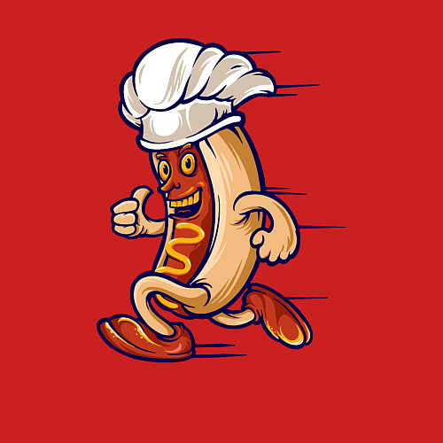 Мужской свитшот Повар хот-дог / Красный – фото 3