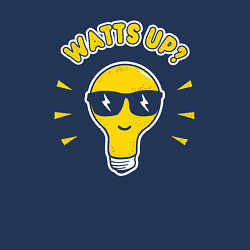 Свитшот хлопковый мужской Лампочка - watts up, цвет: тёмно-синий — фото 2