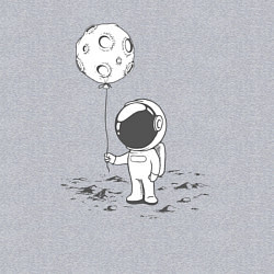 Свитшот хлопковый мужской Космонавт и лунный шарик, цвет: меланж — фото 2