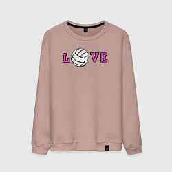 Свитшот хлопковый мужской Love volley, цвет: пыльно-розовый