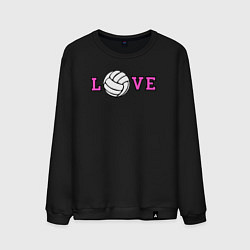 Свитшот хлопковый мужской Love volley, цвет: черный