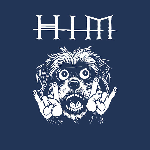 Мужской свитшот HIM rock dog / Тёмно-синий – фото 3