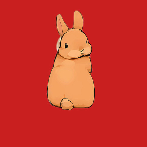 Мужской свитшот Кролик с прической / Красный – фото 3