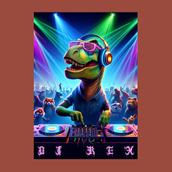 Свитшот хлопковый мужской DJ Rex - neon glow fantasy, цвет: кирпичный — фото 2