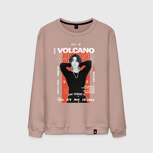 Мужской свитшот Stray kids Han volcano / Пыльно-розовый – фото 1