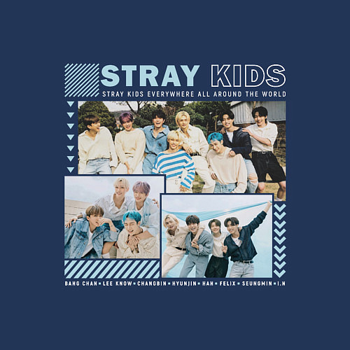 Мужской свитшот Stray kids ot8 / Тёмно-синий – фото 3