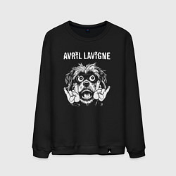 Свитшот хлопковый мужской Avril Lavigne rock dog, цвет: черный