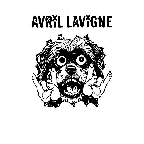 Мужской свитшот Avril Lavigne - rock dog / Белый – фото 3