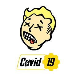 Свитшот хлопковый мужской Vault boy - covid 19, цвет: белый — фото 2