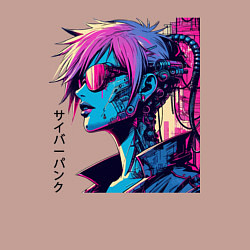 Свитшот хлопковый мужской Cyber girl - pop art fantasy, цвет: пыльно-розовый — фото 2
