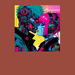 Свитшот хлопковый мужской Cyber love - pop art fantasy, цвет: кирпичный — фото 2