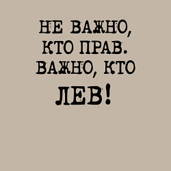 Свитшот хлопковый мужской Не важно кто прав, главное кто лев - каламбурный ю, цвет: миндальный — фото 2