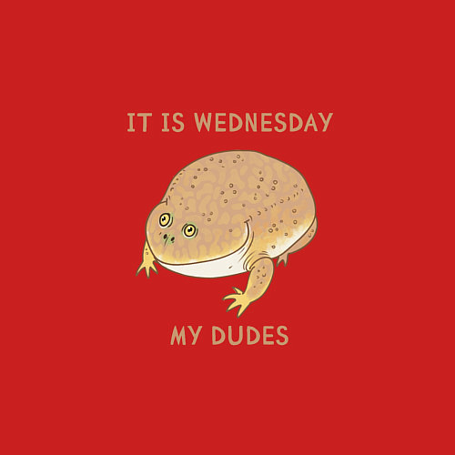 Мужской свитшот Жаба из мема среда мои чуваки / Красный – фото 3