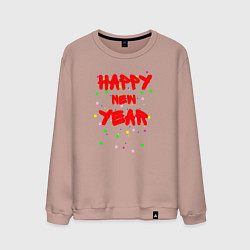 Мужской свитшот Happy New Year ярко-красным