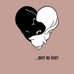 Свитшот хлопковый мужской Meet my heart, цвет: пыльно-розовый — фото 2