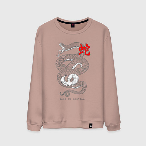 Мужской свитшот Love in caution / Пыльно-розовый – фото 1