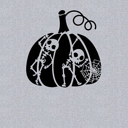 Свитшот хлопковый мужской Скелеты в тыкве, цвет: меланж — фото 2