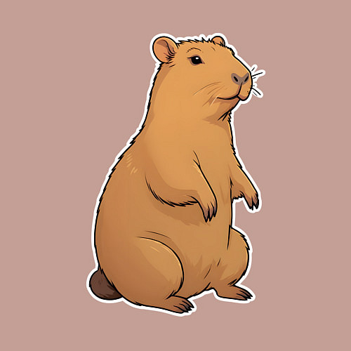 Мужской свитшот Звери капибара / Пыльно-розовый – фото 3