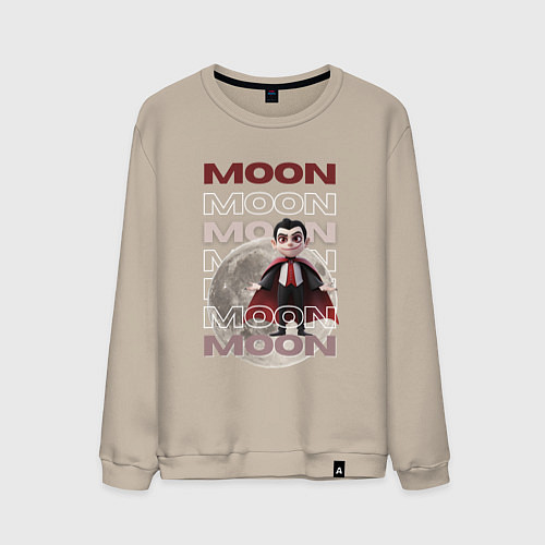 Мужской свитшот Вампир на луне / Миндальный – фото 1