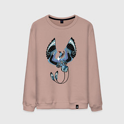Свитшот хлопковый мужской Волшебная птица, цвет: пыльно-розовый