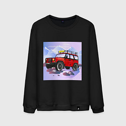 Свитшот хлопковый мужской Внедорожник УАЗ Хантер, цвет: черный