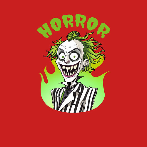 Мужской свитшот Битлджус - хоррор / Красный – фото 3