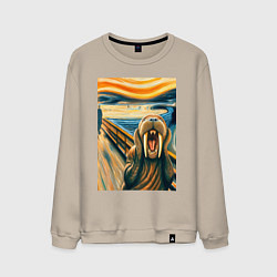 Мужской свитшот Морж кричит на картине Эдварда Мунка - мем искусст