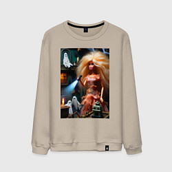 Мужской свитшот Барби с фонариком забралась на чердак в ночь на хэ