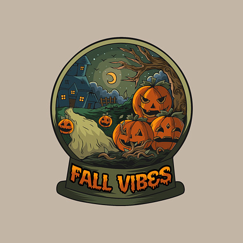 Мужской свитшот Стеклянный шар fall vibes / Миндальный – фото 3