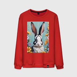 Мужской свитшот Кролик в цветах