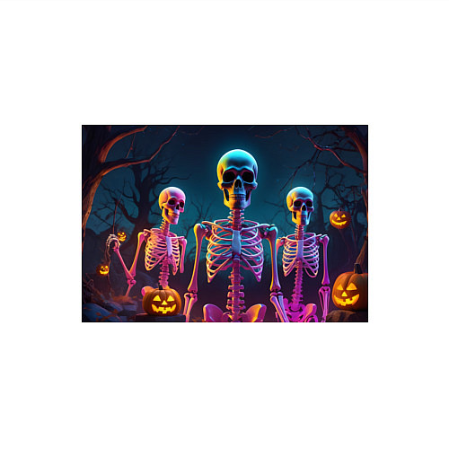 Мужской свитшот Страшилки скелеты / Белый – фото 3