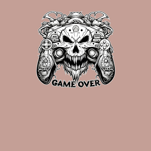 Мужской свитшот Череп джойстик game over / Пыльно-розовый – фото 3