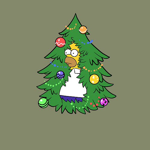 Мужской свитшот Гомер - Новый год / Авокадо – фото 3