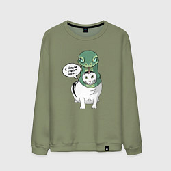 Мужской свитшот С Новым годом - кот змея