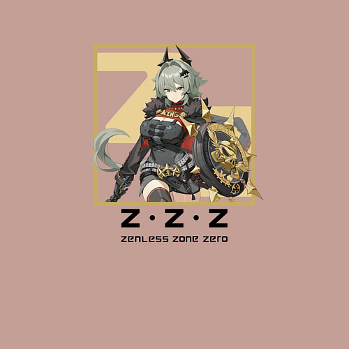 Мужской свитшот Цезарь - Zenless Zone Zero / Пыльно-розовый – фото 3