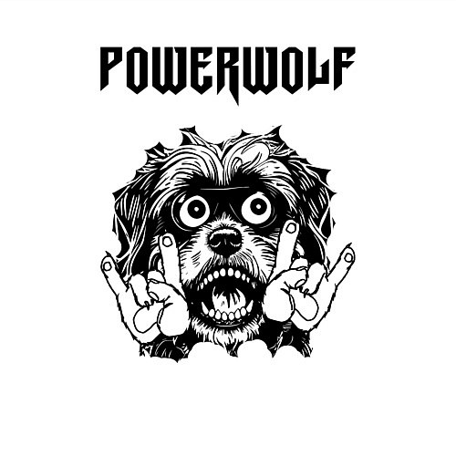 Мужской свитшот Powerwolf - rock dog / Белый – фото 3