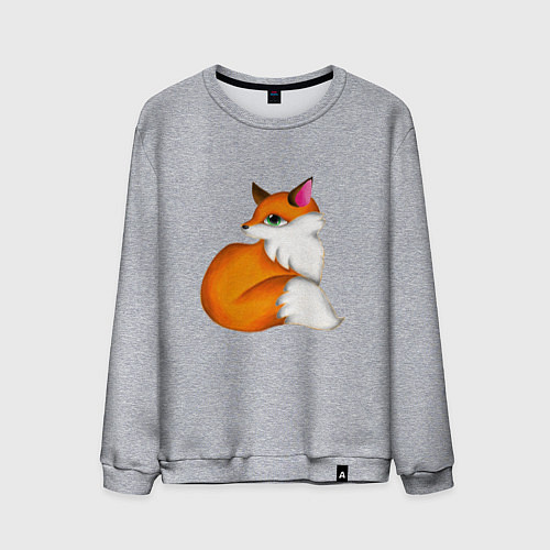 Мужской свитшот Лисичка на чиле / Меланж – фото 1