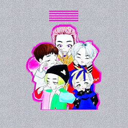 Свитшот хлопковый мужской Big bang в аниме стиле, цвет: меланж — фото 2