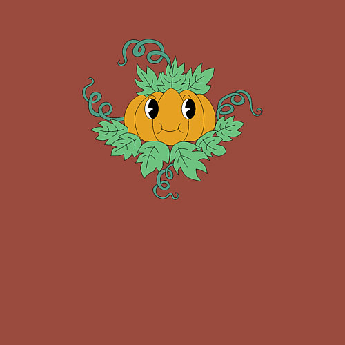 Мужской свитшот Тыква с глазами / Кирпичный – фото 3