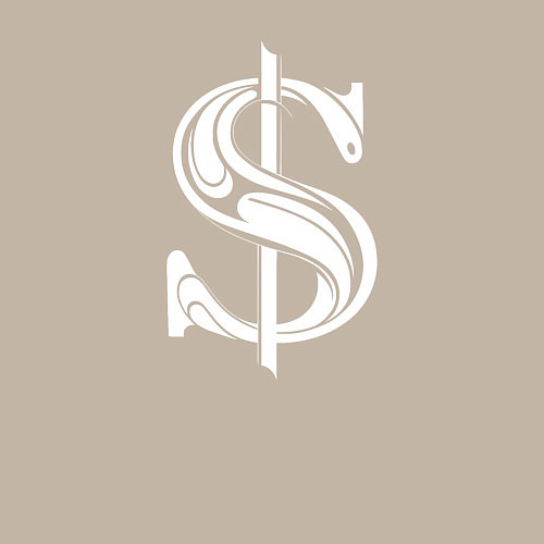 Мужской свитшот Стильный знак - доллара / Миндальный – фото 3