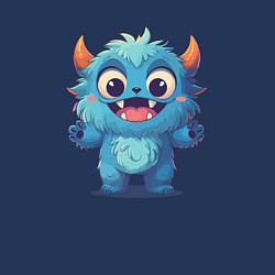 Свитшот хлопковый мужской Милый монстр йети, цвет: тёмно-синий — фото 2