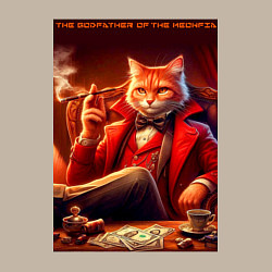 Свитшот хлопковый мужской Рыжий котяра - крёстный отец мяуфии, цвет: миндальный — фото 2