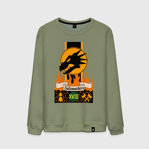 Мужской свитшот Salamanders Warhammer 40k / Авокадо – фото 1