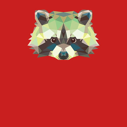 Мужской свитшот Милый енотик / Красный – фото 3