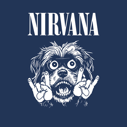 Мужской свитшот Nirvana rock dog / Тёмно-синий – фото 3