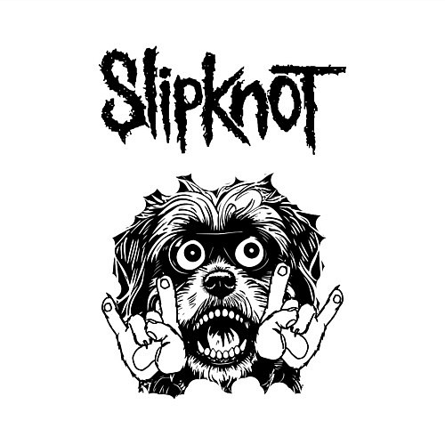 Мужской свитшот Slipknot - rock dog / Белый – фото 3