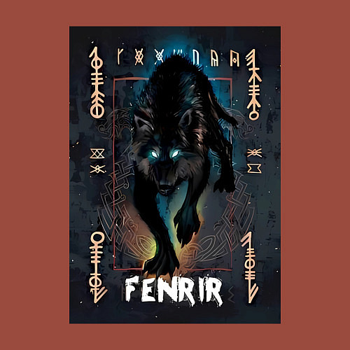 Мужской свитшот Fenrir black vinyl / Кирпичный – фото 3