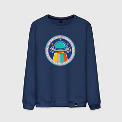 Свитшот хлопковый мужской Want to believe, цвет: тёмно-синий